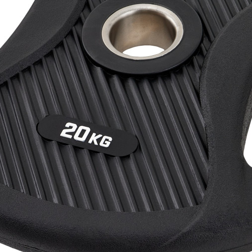 Диск олимпийский обрезиненный с двумя хватами 20 кг REBEL Диск олимпийский обрезиненный с двумя хватами 20 кг REBEL