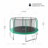 Батут UNIX Line SUPREME BASIC 12 ft (green) 3.66 м