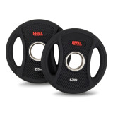 Диск олимпийский обрезиненный с двумя хватами 2,5 кг REBEL