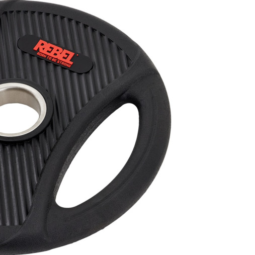 Диск олимпийский обрезиненный с двумя хватами 5 кг REBEL Диск олимпийский обрезиненный с двумя хватами 5 кг REBEL