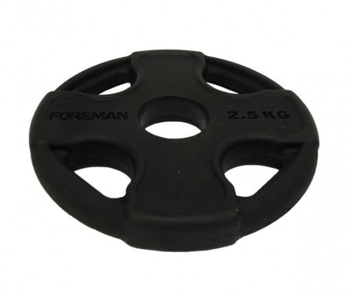 Олимпийский обрезиненный диск FOREMAN PRR 2,5 кг, черный Олимпийский обрезиненный диск FOREMAN PRR 2,5 кг, черный