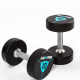 Гантели в уретане LIVEPRO Premium Urethane Dumbbells 14 кг, черный/синий
